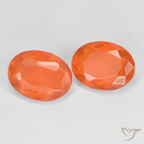 Gemme di Opale di fuoco Arancione brillante naturale da 1.47 ct, Taglio ovale, Traslucido