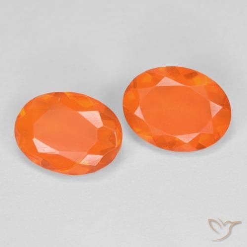 Opale di fuoco naturale arancione da 1,12 ct, taglio ovale, traslucido