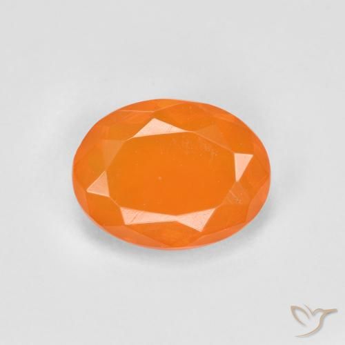 0.65ct Naturale Arancia Albicocca tiepida Warm Opale di fuoco, Ovale, Trasparente