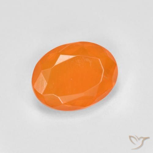 Opale di fuoco Arancia Albicocca tiepida Warm naturale da 0.65 ct, Ovale, Trasparente