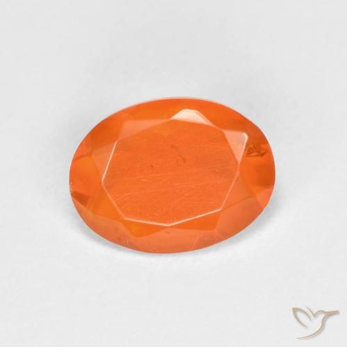 0.67ct Naturale Arancia Fuoco Opale di fuoco, Ovale, Trasparente