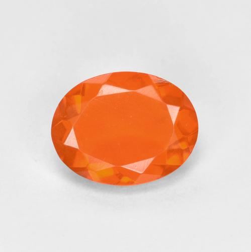 Opale di fuoco naturale arancione da 0,63 ct, taglio ovale, trasparente