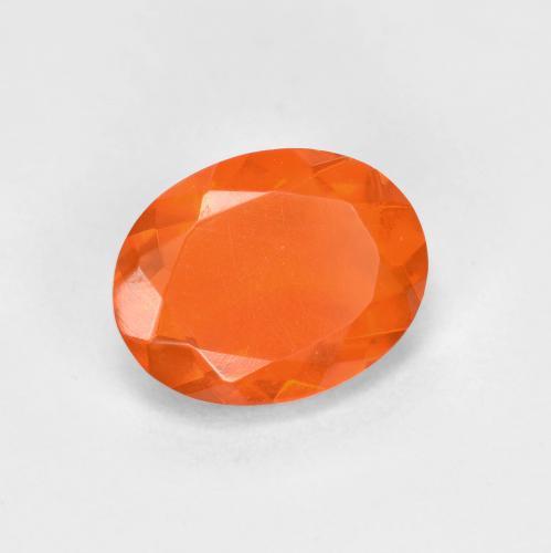 Opale di fuoco naturale arancione da 0,63 ct, taglio ovale, trasparente