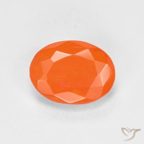 0.65ct Naturale Arancione brillante Opale di fuoco, Ovale, Trasparente