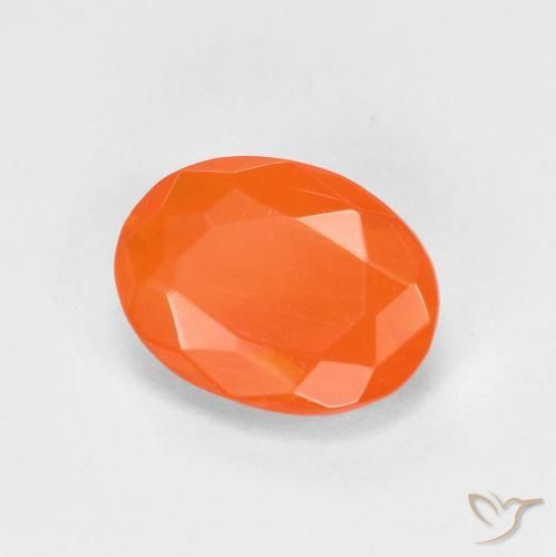 Opale di fuoco Arancione brillante naturale da 0.65 ct, Ovale, Trasparente