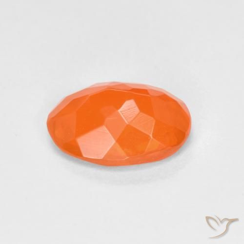 Opale di fuoco Arancione brillante naturale da 0.65 ct, Ovale, Trasparente
