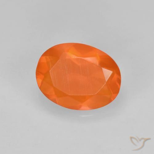 Opale di fuoco Arancio Medio naturale da 0.65 ct, Ovale, Trasparente