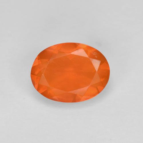 Opale di fuoco naturale arancione da 0,67 ct, taglio ovale, trasparente