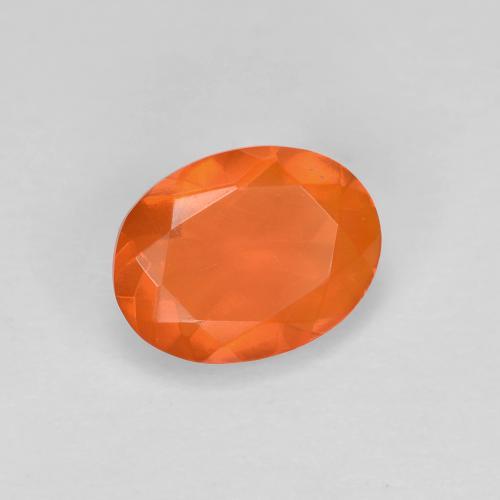 Opale di fuoco naturale arancione da 0,67 ct, taglio ovale, trasparente