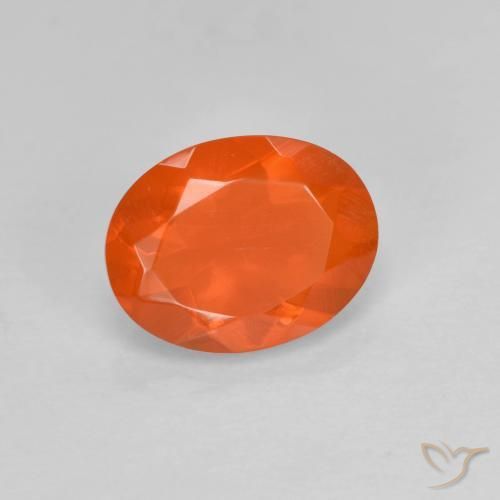 Opale di fuoco Arancione brillante naturale da 0.65 ct, Ovale, Trasparente