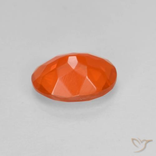 Opale di fuoco Arancione brillante naturale da 0.65 ct, Ovale, Trasparente