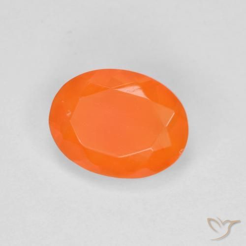 Opale di fuoco Arancione rossastra naturale da 0.70 ct, Ovale, Trasparente
