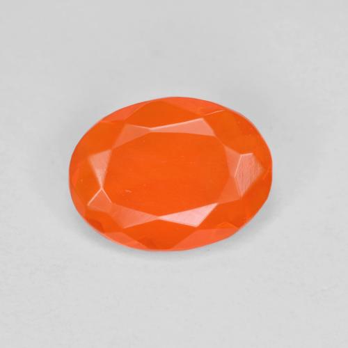 Opale di fuoco naturale arancione da 0,53 ct, taglio ovale, trasparente