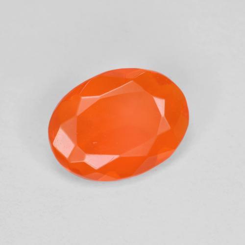 Opale di fuoco naturale arancione da 0,53 ct, taglio ovale, trasparente