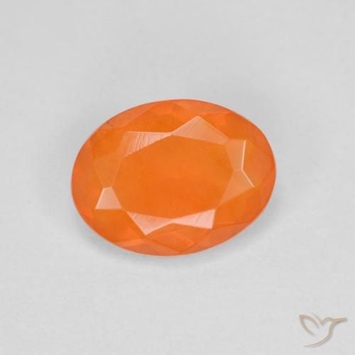 Opale di fuoco Arancio Medio naturale da 0.60 ct, Taglio ovale, Trasparente