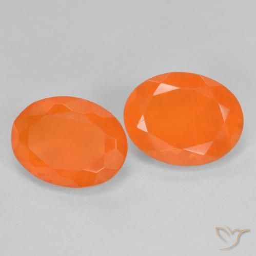 Opale di fuoco naturale arancione da 1,37 ct, taglio ovale, trasparente