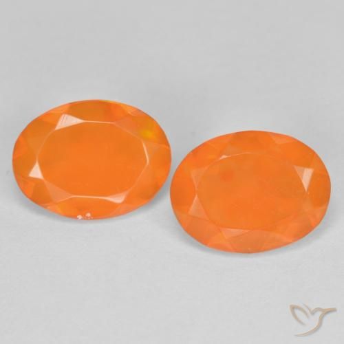 1.26ctw Naturale Arancio Medio Opale di fuoco, Ovale, Trasparente