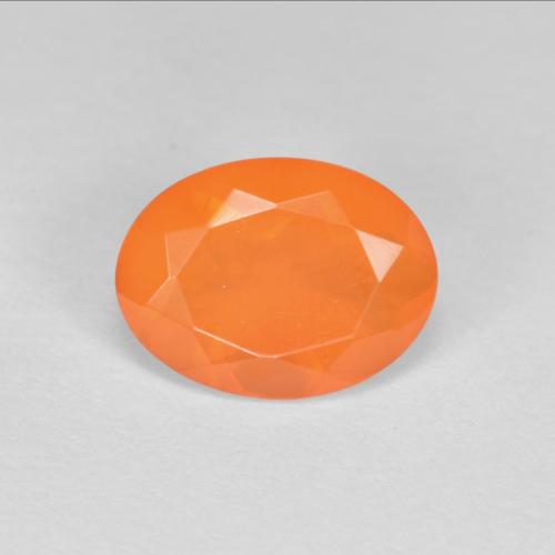 Opale di fuoco naturale arancione da 0,69 ct, taglio ovale, trasparente