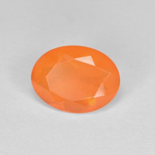 Opale di fuoco naturale arancione da 0,69 ct, taglio ovale, trasparente