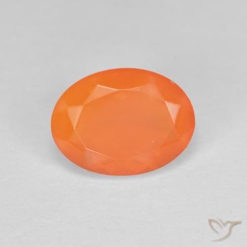 0.85ct Naturale Arancio Medio Opale di fuoco, Ovale, Trasparente
