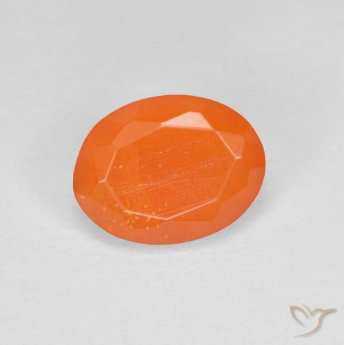 0.67ct Naturale Arancio Intenso Opale di fuoco, Ovale, Trasparente