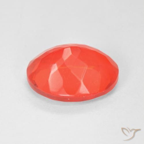 Opale di fuoco Rosso cremisi brillante-arancione naturale da 3.17 ct, Ovale, Trasparente