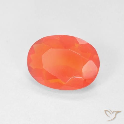Opale di fuoco Arancione brillante naturale da 1.32 ct, Ovale, Trasparente