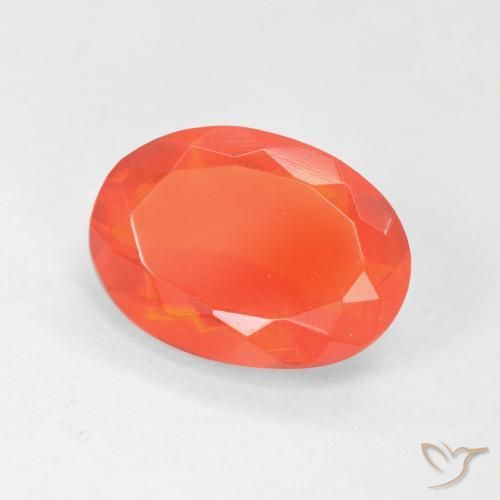 Opale di fuoco Arancione brillante naturale da 1.97 ct, Ovale, Trasparente