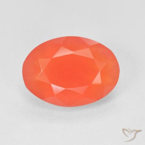 1.92ct Naturale Rosso cremisi brillante-arancione Opale di fuoco, Ovale, Trasparente