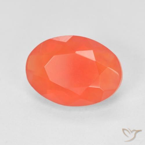 Opale di fuoco Rosso cremisi brillante-arancione naturale da 1.92 ct, Ovale, Trasparente
