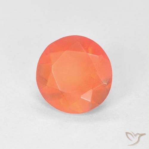 Opale di fuoco Arancione brillante naturale da 0.72 ct, Rotondo, Trasparente