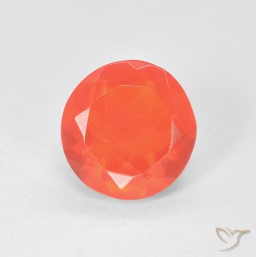 Opale di fuoco Arancione brillante naturale da 1.26 ct, Taglio rotondo, Trasparente