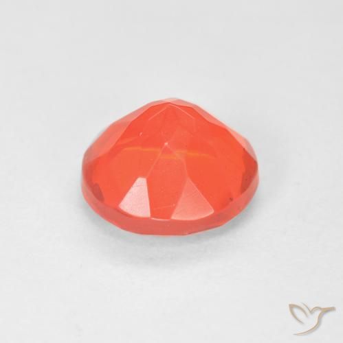 Opale di fuoco Arancione brillante naturale da 1.26 ct, Taglio rotondo, Trasparente