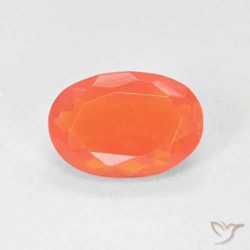 Opale di fuoco Arancione brillante naturale da 0.74 ct, Ovale, Trasparente