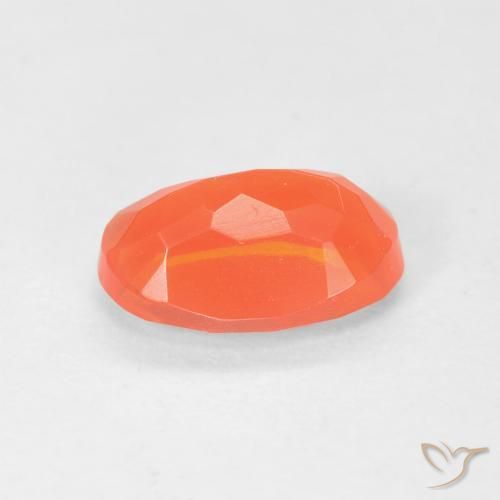 Opale di fuoco Arancione brillante naturale da 0.74 ct, Ovale, Trasparente