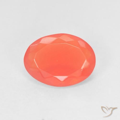 0.92ct Naturale Rosso Arancio Intenso Opale di fuoco, Ovale, Trasparente
