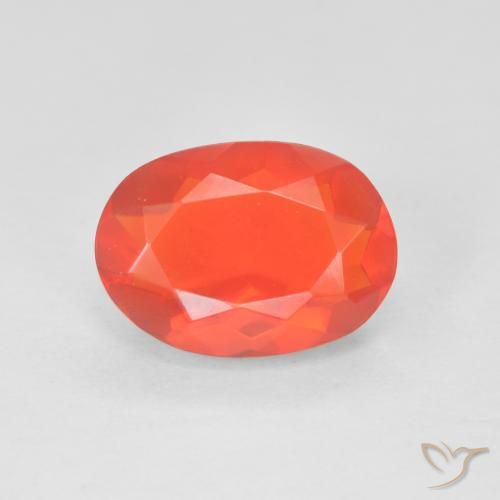 Opale di fuoco Rosso medio naturale da 2.00 ct, Taglio ovale, Trasparente