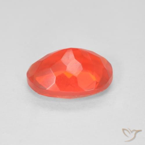 Opale di fuoco Rosso medio naturale da 2.00 ct, Taglio ovale, Trasparente