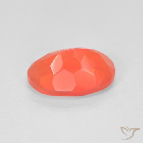 Opale di fuoco Rosso cremisi brillante-arancione naturale da 1.30 ct, Ovale, Trasparente