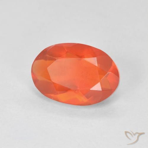 Opale di fuoco Arancio Medio naturale da 1.13 ct, Ovale, Trasparente
