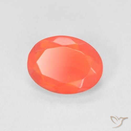 Opale di fuoco Rosso Arancio Intenso naturale da 0.79 ct, Ovale, Trasparente