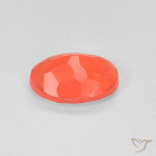 Opale di fuoco Rosso Arancio Intenso naturale da 0.79 ct, Ovale, Trasparente