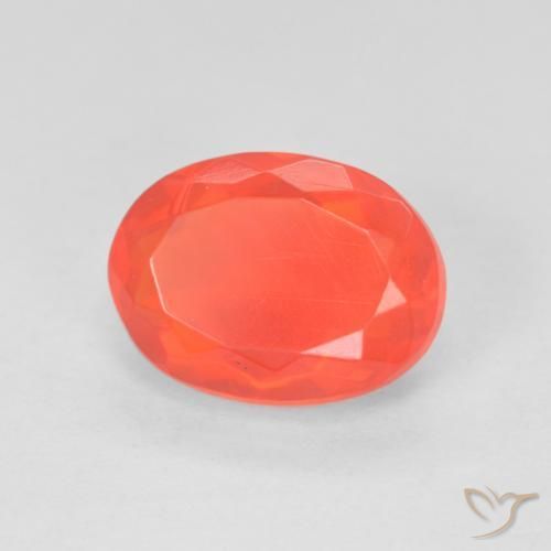 Opale di fuoco Rosso Arancio Intenso naturale da 1.84 ct, Ovale, Trasparente