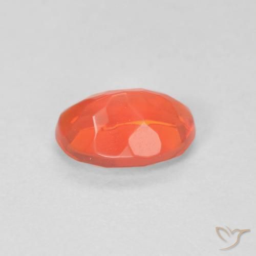 Opale di fuoco Arancio scuro rossastro naturale da 0.57 ct, Ovale, Trasparente