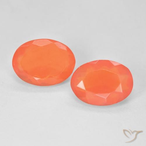 Gemme di Opale di fuoco Arancione brillante naturale da 2.19 ct, Ovale, Trasparente