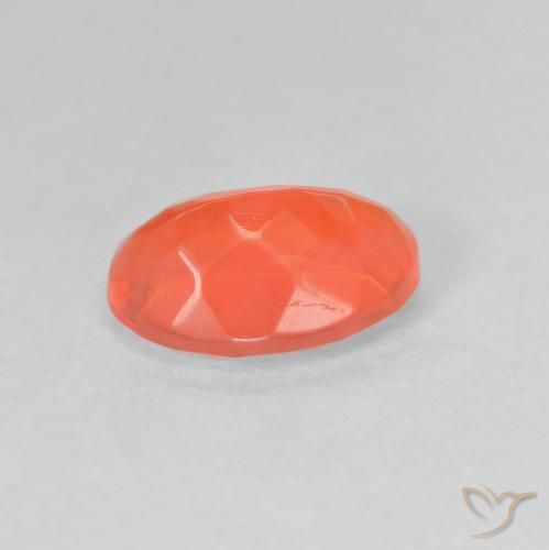 Opale di fuoco Arancione brillante naturale da 0.88 ct, Ovale, Trasparente