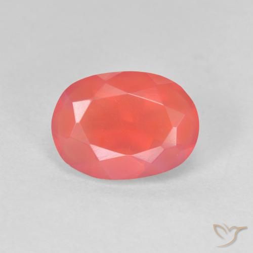1.25ct Naturale Arancione brillante Opale di fuoco, Ovale, Trasparente