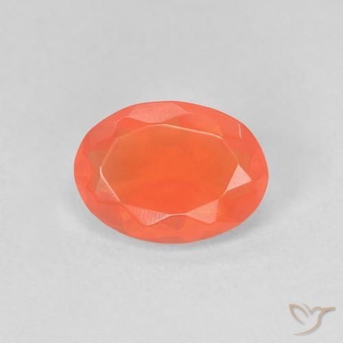 0.63ct Naturale Arancione brillante Opale di fuoco, Ovale, Trasparente