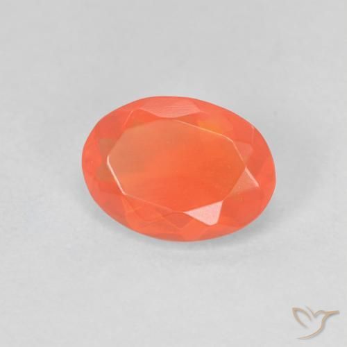 Opale di fuoco Arancione brillante naturale da 0.63 ct, Ovale, Trasparente