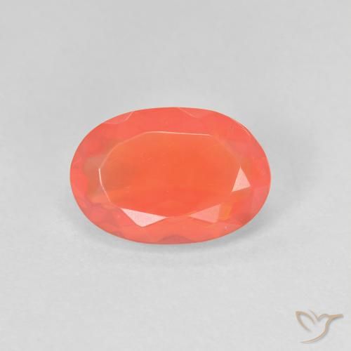 1.03ct Naturale Arancione brillante Opale di fuoco, Ovale, Trasparente